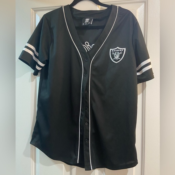 NFL Tops - NFL Black and White Raiders Jersey Shirt